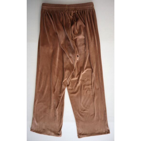 SKIMS Women's Sz Small Sienna Brown/Tan Velour Wide Leg Track Pants - Picture 2 of 9